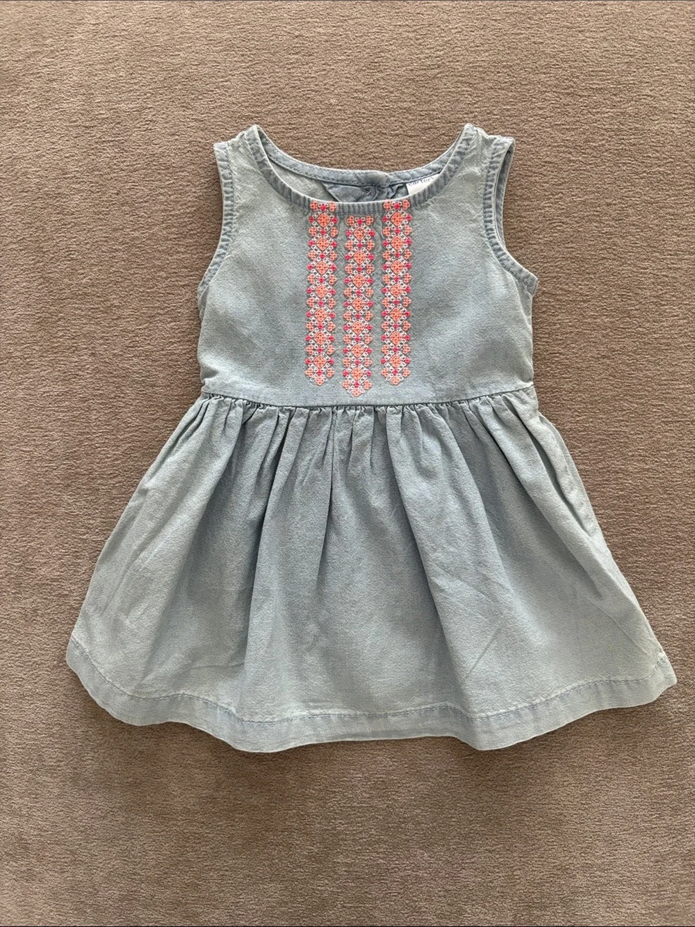 Carter's Baby Girls' Chambray Embroidered Dress